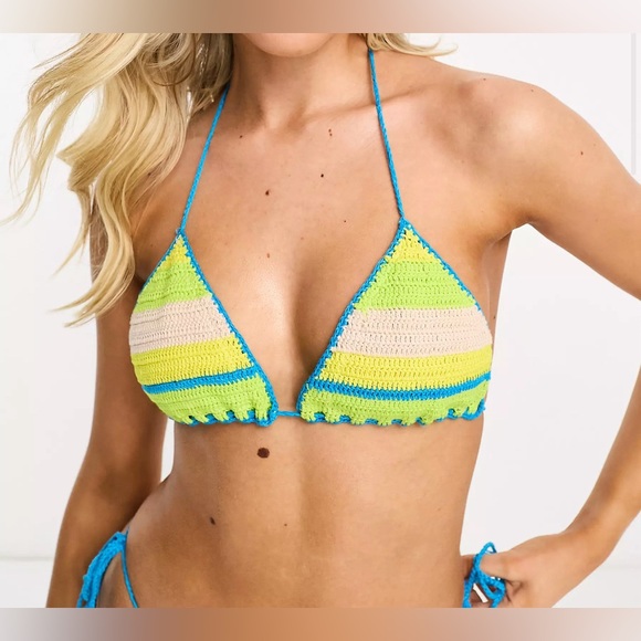 Reclaimed Vintage triangle bikini top & bottom in ombre crochet - size 10 & 8 - Picture 3 of 3